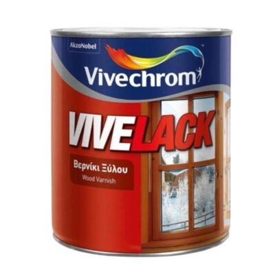 Βερνίκι ξύλου Vivelack 2.5LIT διαλύτου βάσεως με γυαλιστερό φινίρισμα για προστασία και ανάδειξη ξύλινων επιφανειών.