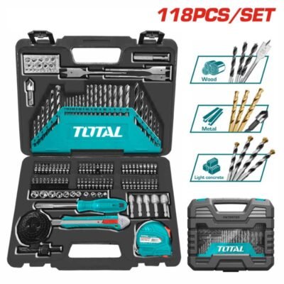 Total Εργαλεία Χειρός Set 118 TMX Thktac011182 σε πρακτική βαλίτσα με πλήρες σετ εργαλείων για κάθε εργασία