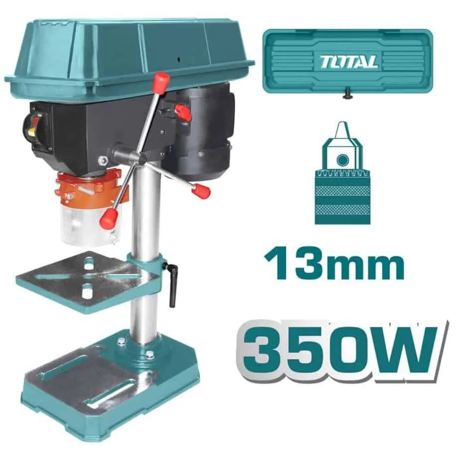 Δράπανο Κολωνατο Total 350W για ακριβή και σταθερή διάτρηση σε ξύλο και μέταλλο