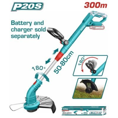 TOTAL Θαμνοκοπτικό Μπαταρίας 20V σε λειτουργία στον κήπο