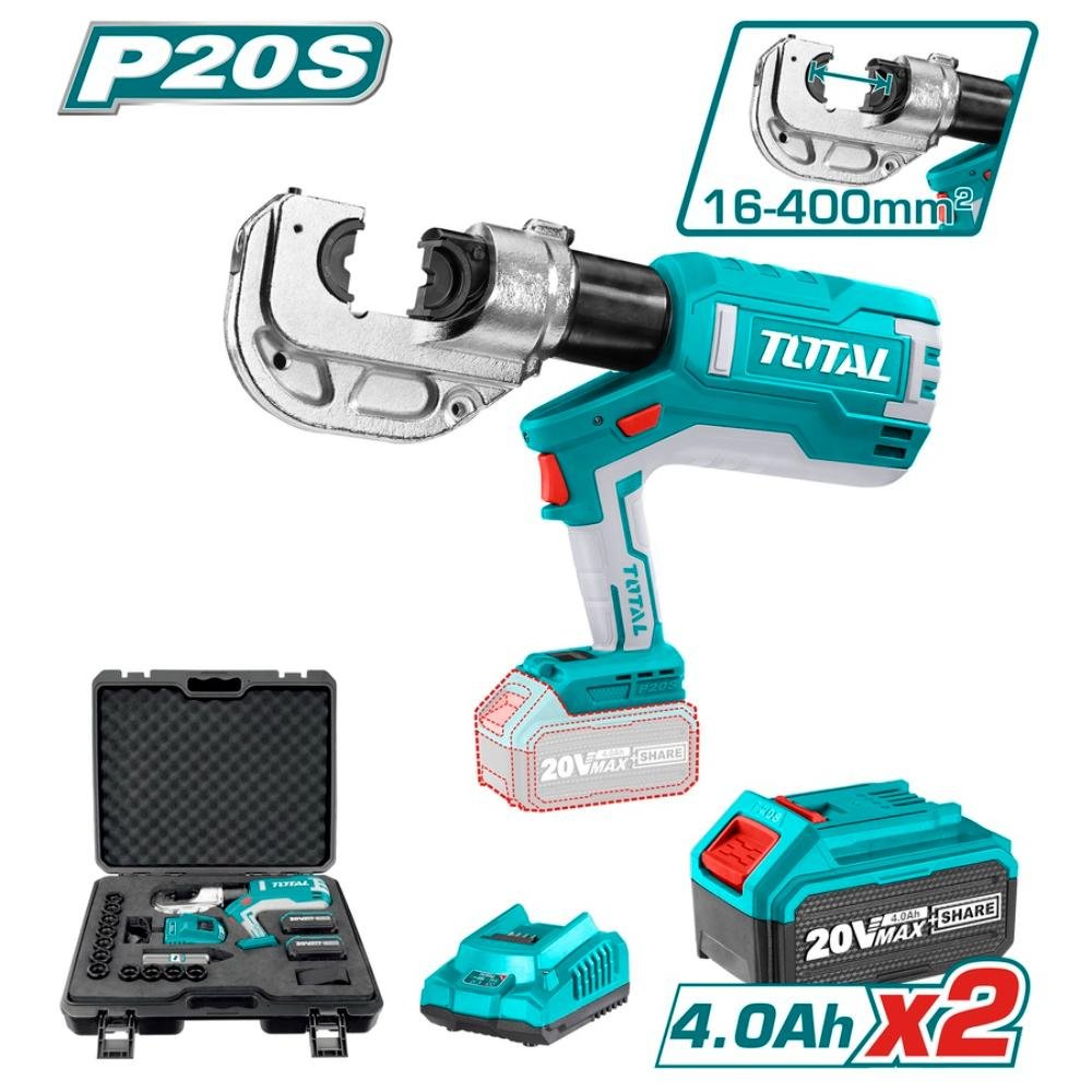 TOTAL TCTLI2002 – Υδραυλική Πρέσα Καλωδίων 20V με 2 μπαταρίες Υδραυλική Πρέσα Καλωδίων TOTAL TCTLI2002 με μπαταρία 20V