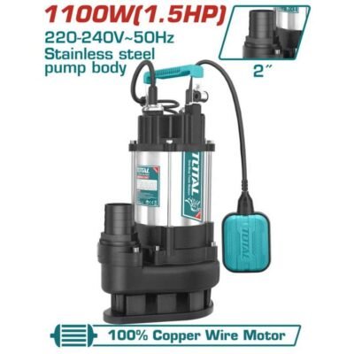 TOTAL Υποβρύχια Αντλία Λυμάτων 1.100W για Αντλήσεις Λυμάτων και Ακάθαρτων Υδάτων
