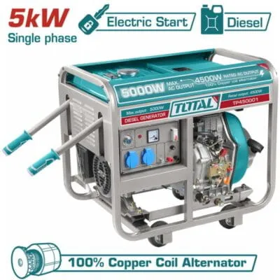 Ηλεκτρογεννήτρια Diesel Total 5000W TP450001 με κινητήρα 9HP
