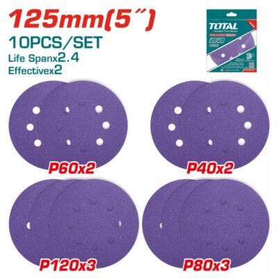 Γυαλόχαρτα Για Trosli2001 Tf2031256 Total 125mm σετ 10 τεμαχίων velcro