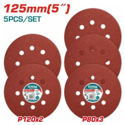 Total Σετ Γυαλόχαρτα 125mm Tf2031256 5τεμ για τριβεία Total