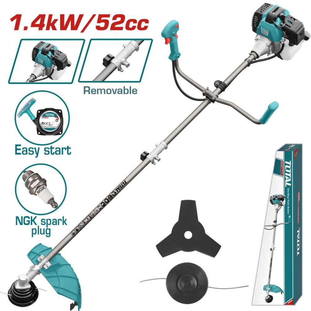 "Θαμνοκοπτικό TOTAL με διαιρούμενο μπαστούνι 52cc για επαγγελματική χρήση"