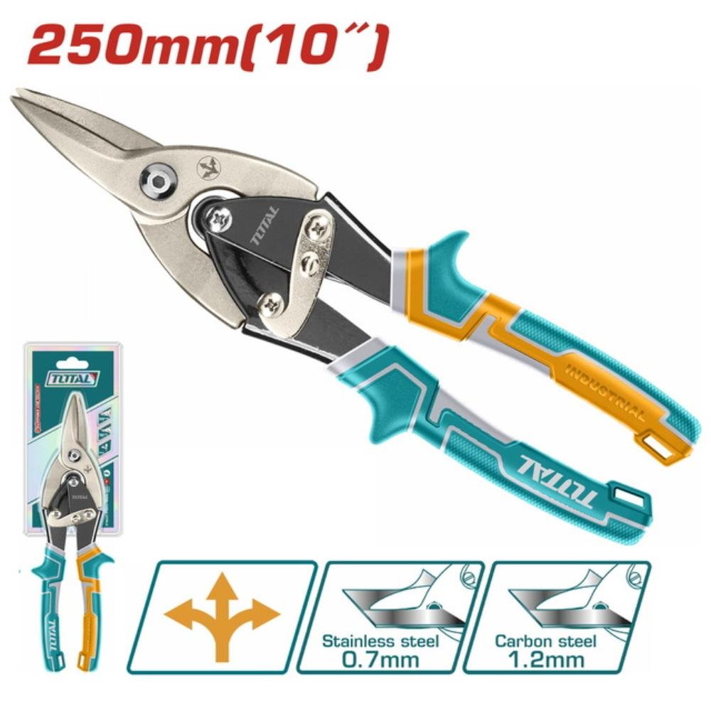 Ψαλίδι Λαμαρίνας Ίσιας Κοπής Total 250mm με κεφαλή Cr-Mo ατσάλι για επαγγελματικές κοπές μετάλλων.