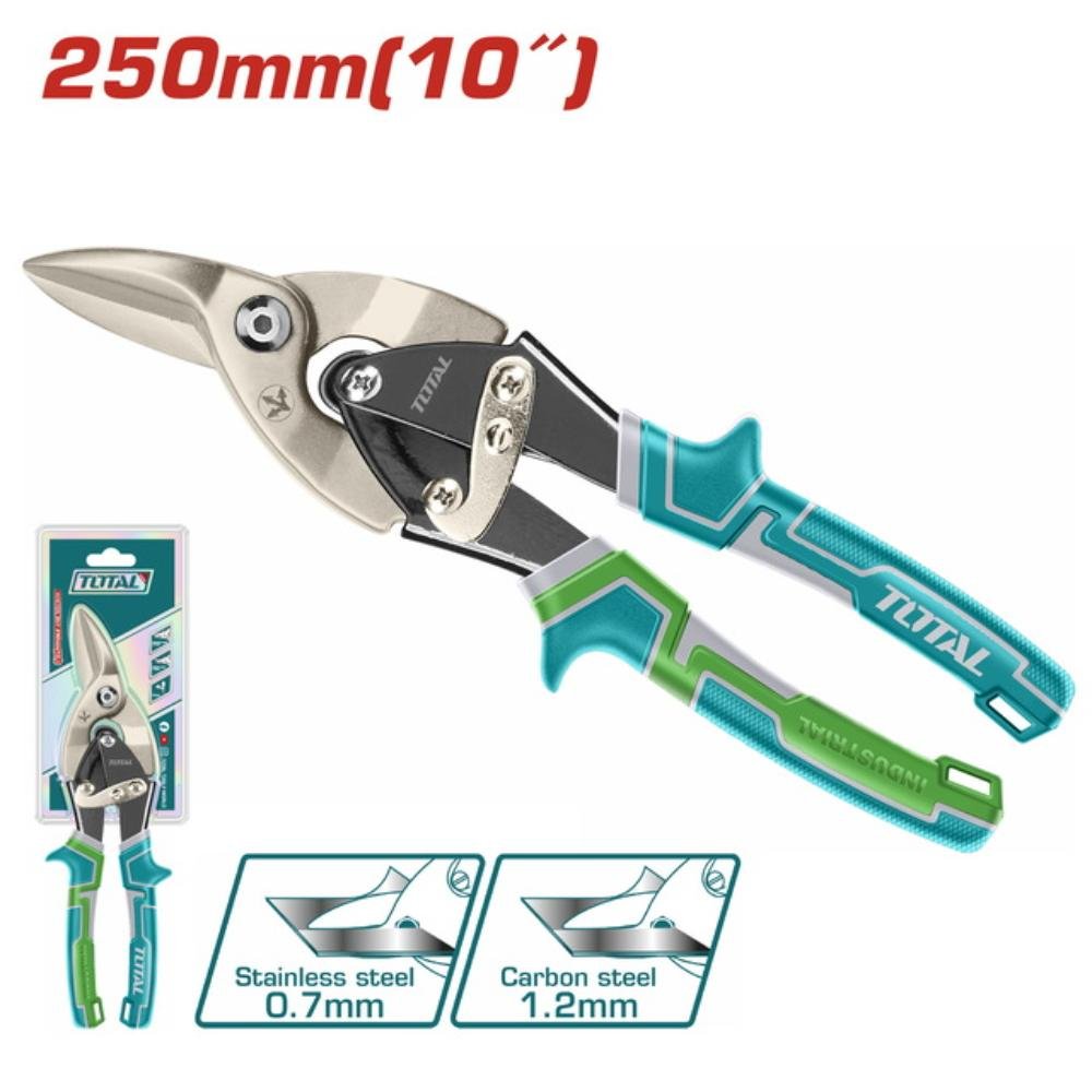 Ψαλίδι Λαμαρίνας Δεξιάς Κοπής Total 250mm με κεφαλή Cr-Mo ατσάλι για επαγγελματικές κοπές μετάλλων.