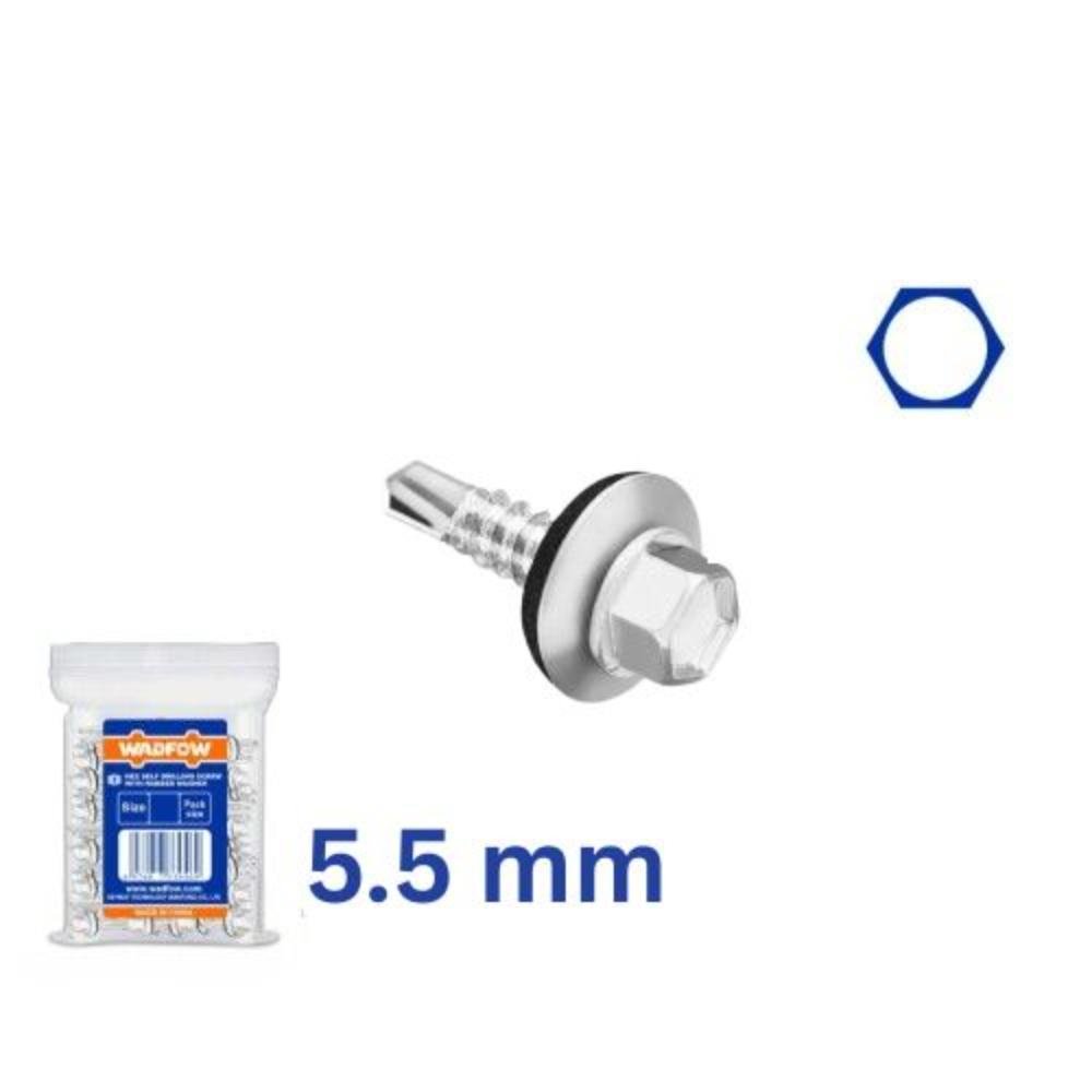 Λαμαρινόβιδας Wadfow Αυτοδιάτριτης Εξάγωνης 5.5 mm για στερέωση σε λαμαρίνα και μέταλλο