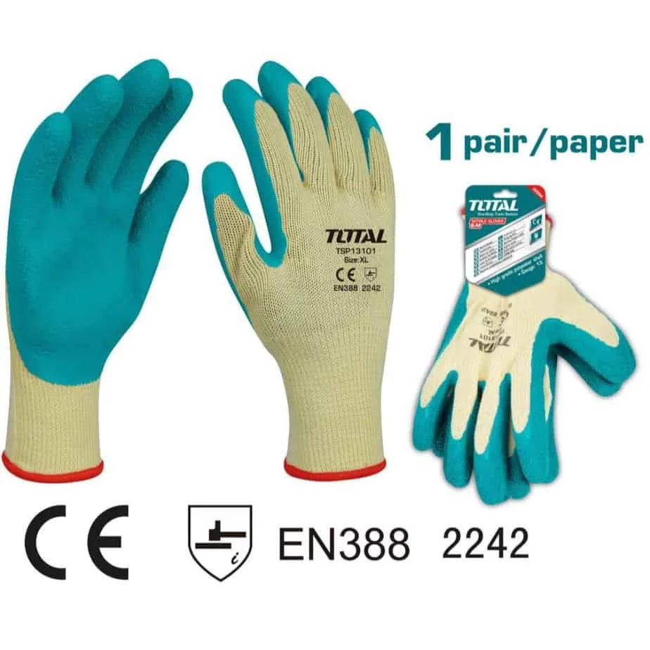 TOTAL γάντια latex εργασίας για επαγγελματική προστασία και άνεση