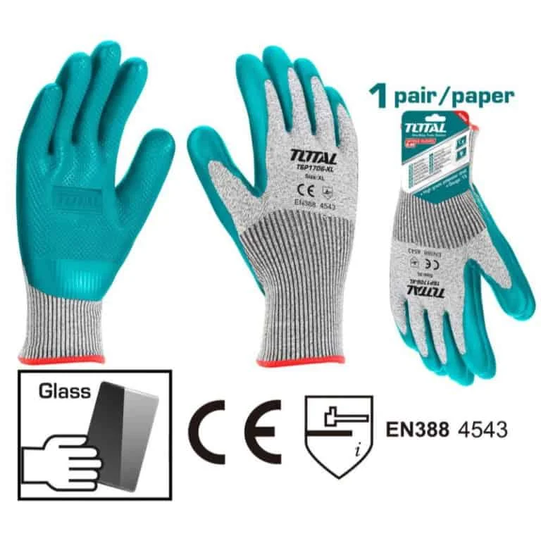 TOTAL γάντια εργασίας latex anti-cut TSP1706-XL για προστασία από κοψίματα