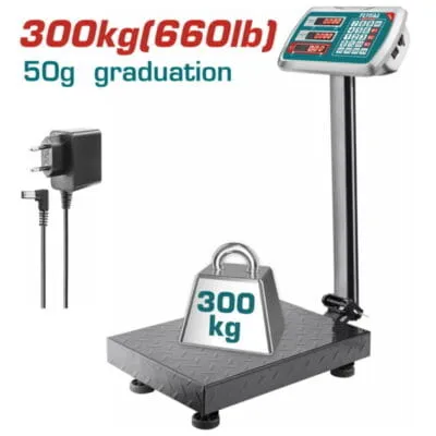 Ηλεκτρονική ζυγαριά TOTAL 300kg με οθόνη LED