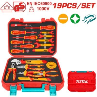 Κασετίνα Εργαλείων Total 1000V set 19TMX με 19 μονωμένα επαγγελματικά εργαλεία για ηλεκτρολόγους.