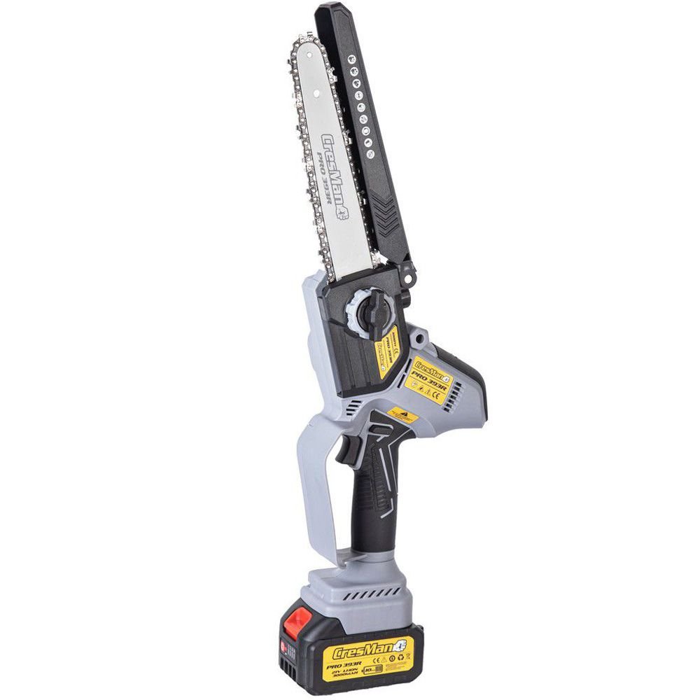 Αλυσοπρίονο Cresman pro-393R 21V – Δύναμη, ακρίβεια και αυτονομία Αλυσοπρίονο Cresman pro-393R 21V – Ισχυρό αλυσοπρίονο μπαταρίας για ακριβείς και καθαρές κοπές ξύλου και κλαδιών.