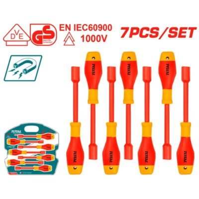 Κατσαβίδια Καρυδάκια Total 1000v Σετ 7τεμ VDE επαγγελματικά, με μαγνητικά καρυδάκια, μόνωση έως 1000 Volt και εργονομικές λαβές.