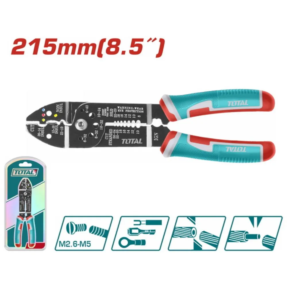 Πρέσα Ακροδεκτών Total THT15851 215mm με απογυμνωτή καλωδίων