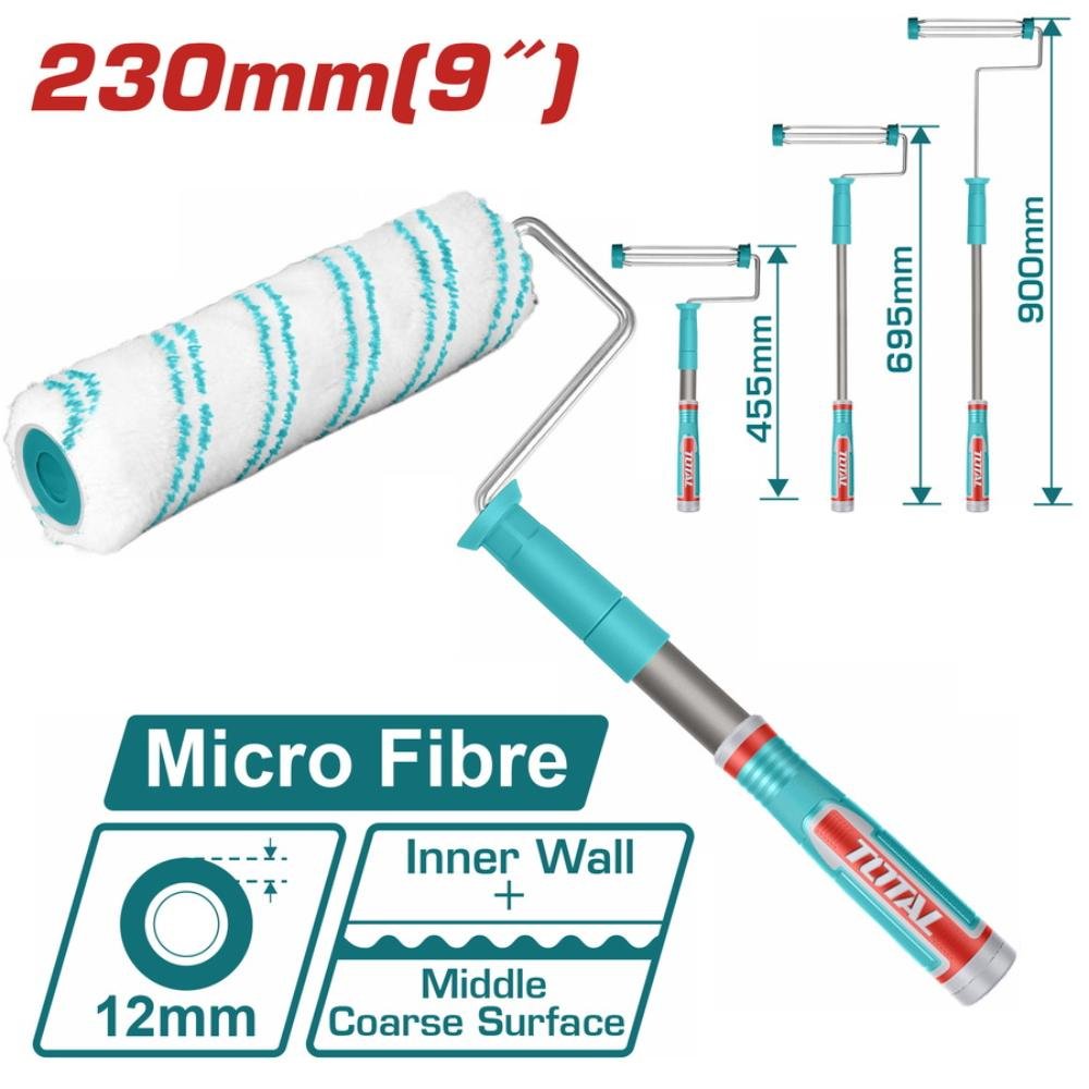 Τηλεσκοπικό Ρολό Βαφής Total 230mm για εύκολο και ομοιόμορφο βάψιμο τοίχων και οροφών.