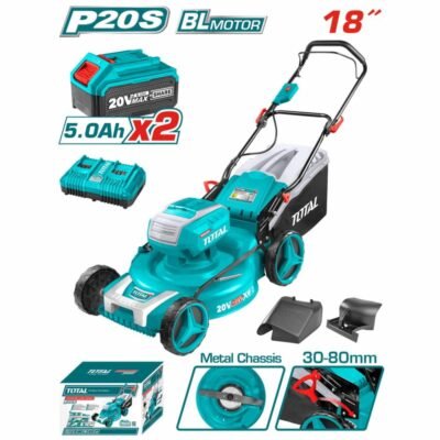 TOTAL Μηχανή Γκαζόν Μπαταρίας Li-ion 2X20V 46cm TLMLI20182 για επαγγελματική χρήση χωρίς καλώδιο