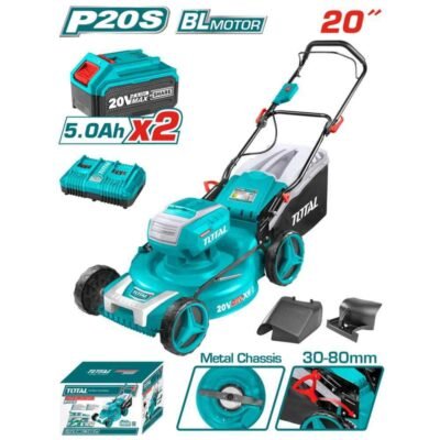 TOTAL Μηχανή Γκαζόν Μπαταρίας Li-ion 2X20V 51cm TLMLI20202 για επαγγελματική χρήση χωρίς καλώδιο