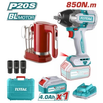 Μπουλονόκλειδο + Μίξερ Μπαταρίας TOTAL TOSLI240313E με μπαταρία 20V