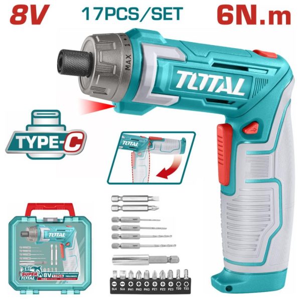 TOTAL ΕΠΑΓΓ. ΚΑΤΣΑΒΙΔΙ ΜΠΑΤ. Li-ion 8V / 1.5Ah Type-C (TSDLI08025)