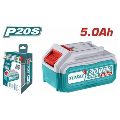 Alt Εναλλακτικό Κείμενο: Μπαταρία Λιθίου TOTAL 20V 5Ah για εργαλεία 20V, υψηλή απόδοση και διάρκεια.