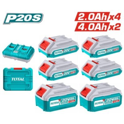 TOTAL Σετ TOSLI230701E Μπαταρίες Φορτιστής 20V Li-ion για εργαλεία