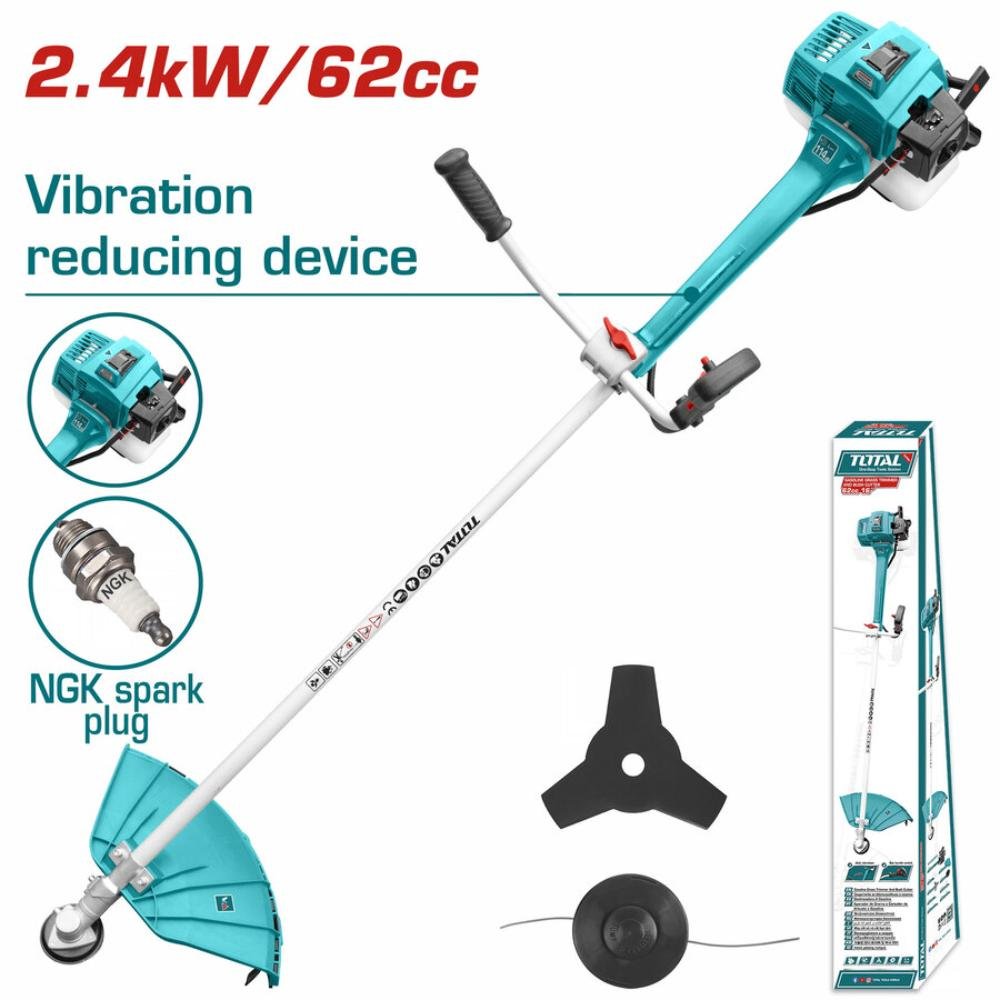 Βενζινοκίνητο Θαμνοκοπτικό TOTAL 3.8HP με κεφαλή μεσινέζας και μεταλλικό δίσκο 3Τ.