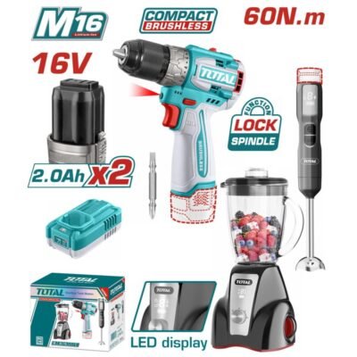 TOTAL ΣΕΤ Δραπανοκατσάβιδο 60Nm & Blender Li-ion 16V (TOSLI240868E)