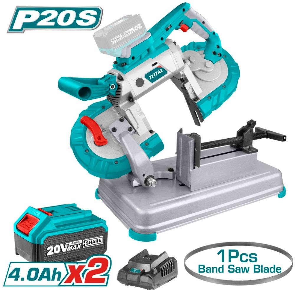 TOTAL TBSLI201272 Πριονοκορδέλα Μπαταρίας 20V με 2 Μπαταρίες