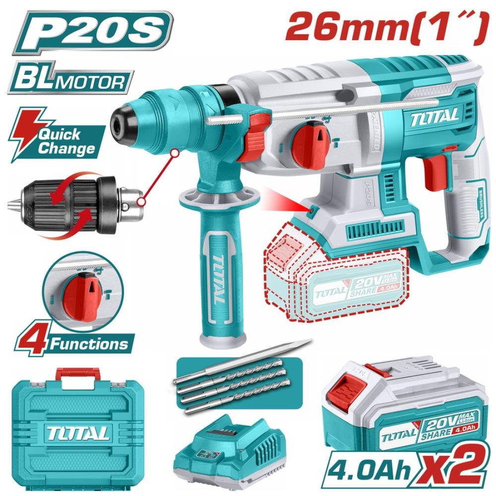 Πιστολέτο Μπαταρίας TOTAL TRHLI202289 με 2 μπαταρίες και ταχυτσόκ