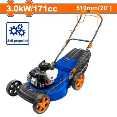 WADFOW Μηχανή Γκαζόν Αυτοκινούμενη 4.5HP με κινητήρα 171cc και πλάτος κοπής 51cm