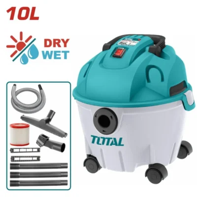 Σκούπα Total 1.200W TVC12101 για ξηρή και υγρή αναρρόφηση με κάδο 10 λίτρων