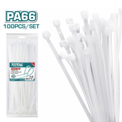Δεματικά Καλωδίων TOTAL Λευκά 3.6mm για ασφαλές δέσιμο καλωδίων και σωλήνων