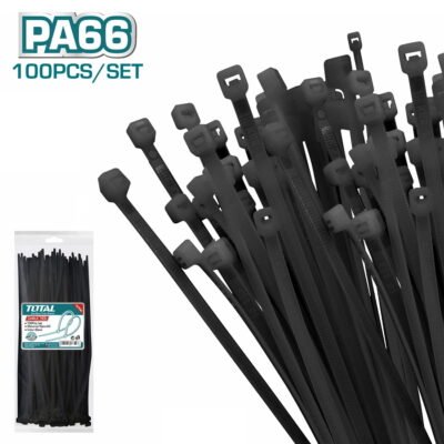 Δεματικά Καλωδίων TOTAL Μαύρα 3.6mm για οργάνωση και στερέωση καλωδίων