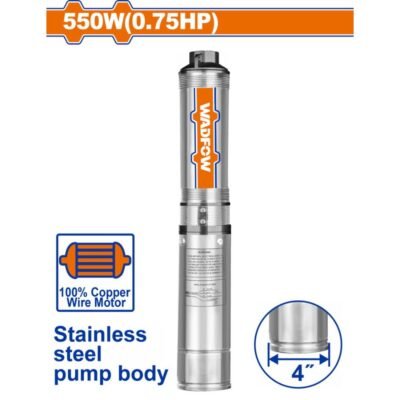 Υποβρύχια Αντλία Πηγαδιών WADFOW 550W με σώμα INOX 4 ιντσών
