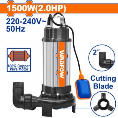 Αντλία Λυμάτων WADFOW 1.500W με INOX κατασκευή και κόπτη