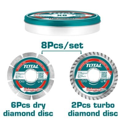 Διαμαντόδισκοι Total 115mm Σετ 8 Τεμ για κοπή σκληρών υλικών