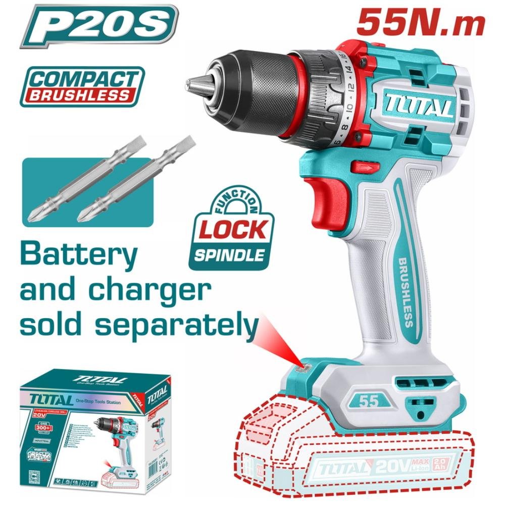 Δραπανοκατσάβιδο Μπαταρίας TOTAL TDLI205581 χωρίς μπαταρία