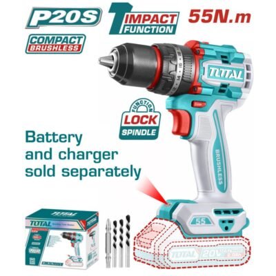 Δραπανοκατσάβιδο Μπαταρίας TOTAL TIDLI205581 20V με κρούση και brushless μοτέρ