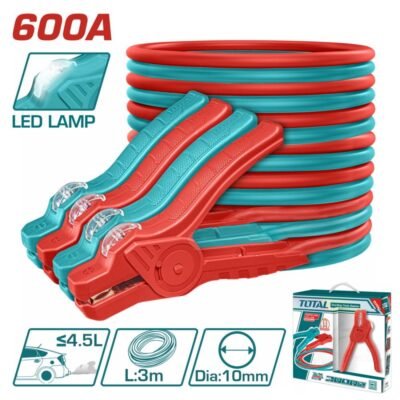 Καλώδια Εκκίνησης Total Με Λάμπα LED 3m PBCA16008L