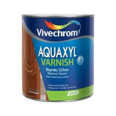 Βερνίκι ξύλου Aquaxyl Varnish 2.5LIT βάσεως νερού για προστασία ξύλινων επιφανειών εσωτερικού και εξωτερικού χώρου.
