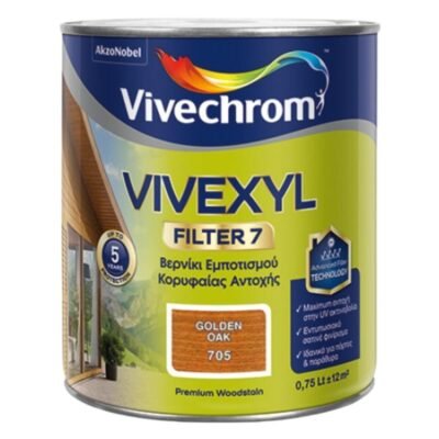 Βερνίκι ξύλου Vivexyl Filter7 750 ML διαλύτου βάσεως για εξωτερικές ξύλινες επιφάνειες με προστασία από UV και υγρασία.