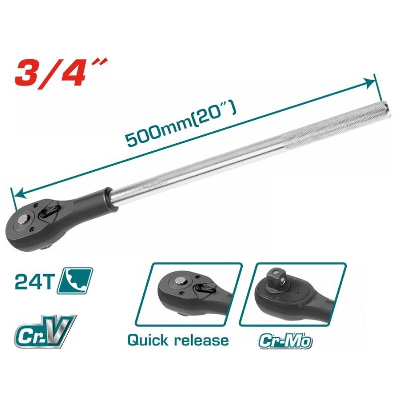 Επαγγελματική Καστάνια Total 3/4" υψηλής αντοχής και ακρίβειας, ιδανική για συνεργεία και επαγγελματίες τεχνίτες.