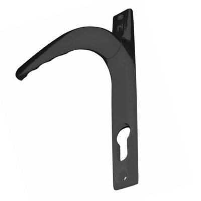 Πόμολο Αλουμινόπορτας Μαύρο Domus 6340m με ελατήριο και στενή πλάκα για πόρτες αλουμινίου