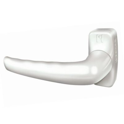 Πόμολο Αλούμινοπορτας Domus Euro άσπρο με μεταλλικές ροζέτες για πόρτες αλουμινίου