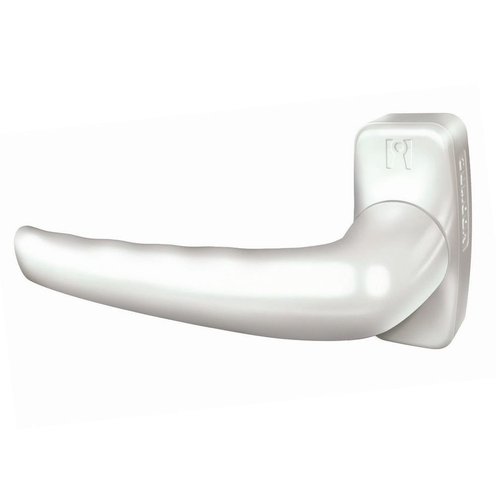 Πόμολο Αλούμινοπορτας Domus Euro άσπρο – Ανθεκτικό πόμολο με μοντέρνο σχεδιασμό και μεταλλικές ροζέτες Πόμολο Αλούμινοπορτας Domus Euro άσπρο με μεταλλικές ροζέτες για πόρτες αλουμινίου