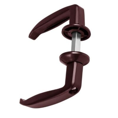 Πόμολο Σιδερόπορτας Νεοξάλ Καφέ σε καφέ φινίρισμα, ανθεκτικό και κομψό για κάθε τύπο πόρτας.