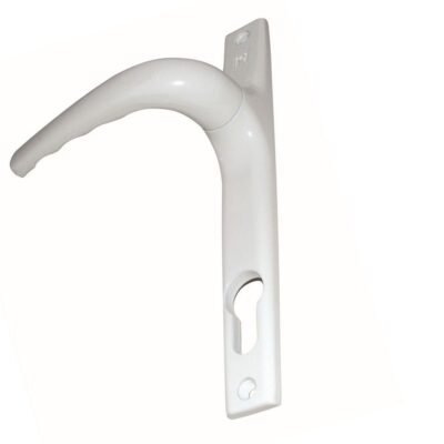 Πόμολο αλουμινόπορτας Domus 6340l λευκό με ελατήριο και στενή πλάκα για πόρτες αλουμινίου