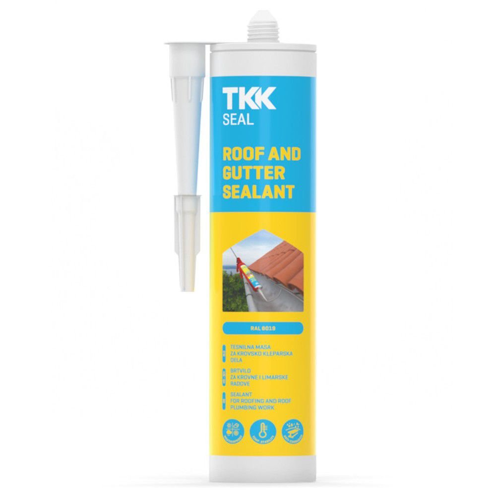 Σιλικόνη για λούκια Tkk 300ml Διαφανή για στεγανοποίηση υδρορροών, στέγης και σωλήνων, ανθεκτική στις καιρικές συνθήκες με καθαρό φινίρισμα.